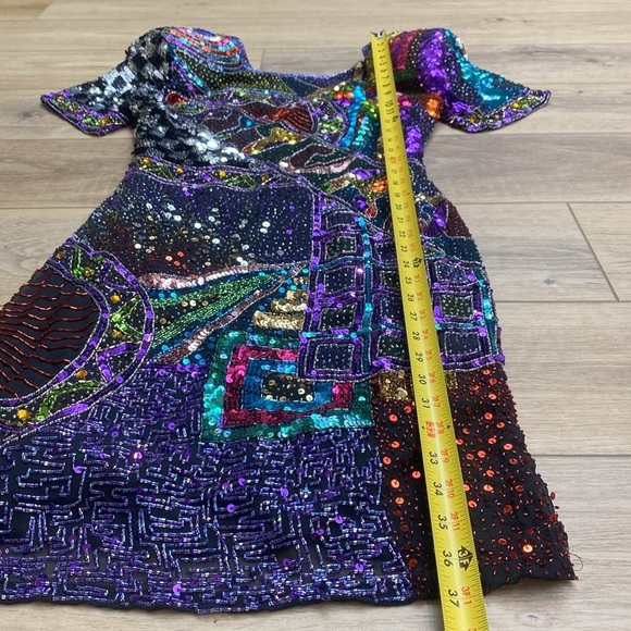 Vintage‎ Beaded Cocktail Mini Dress - Picture 16 of 16